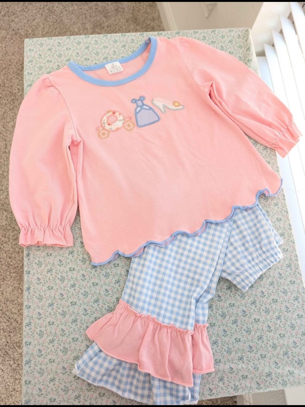 18 Mos Embroidered Cinderella Ruffled Pant Set